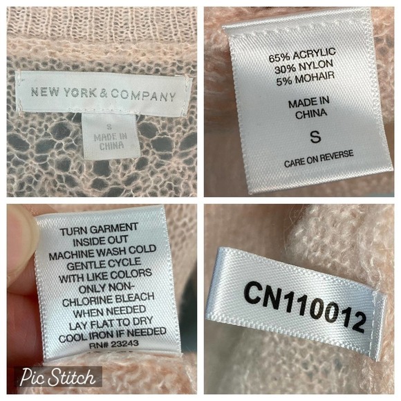 NEW York & Company Mohair Blend Delicate Open Knit Pink Sweater 3/4 Length Small - Picture 8 of 12